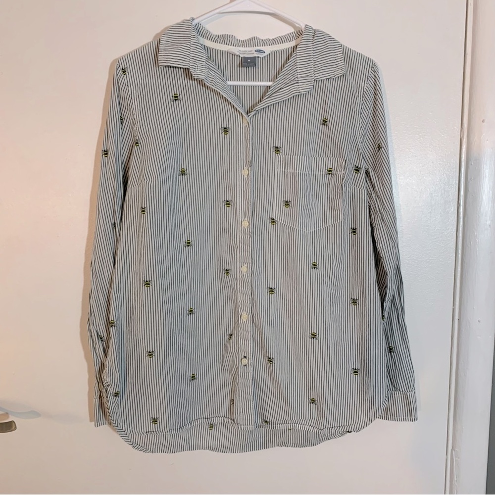Old Navy Bees & Stripes Button Up